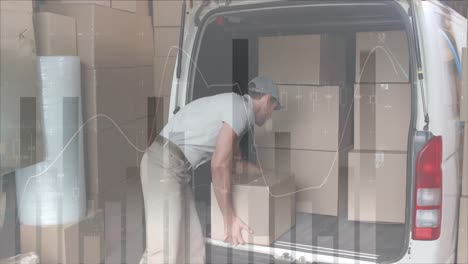 deliveryman loading packages in to his van 4k