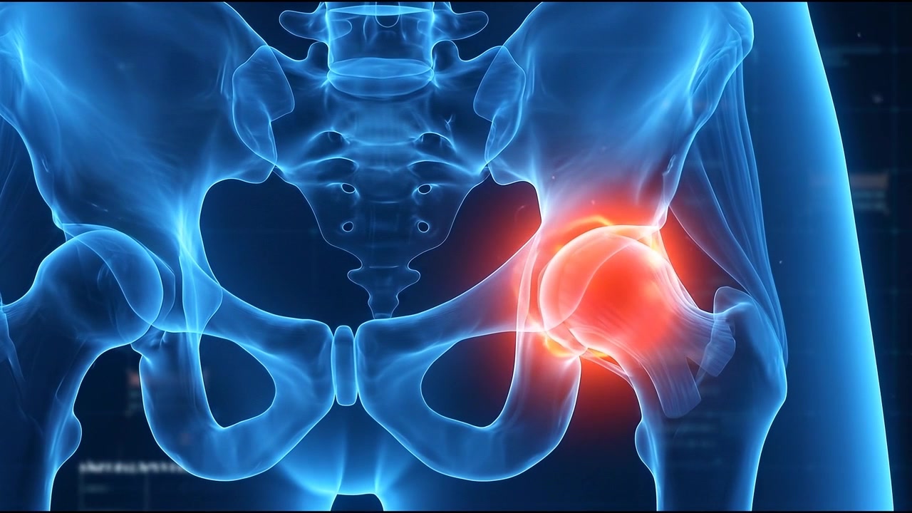 Medical Animation of Human Hip Joint Pain and Inflammation