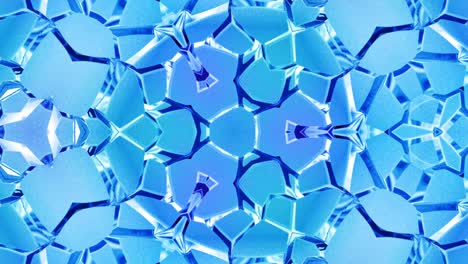 abstract symmetric background with star symmetry. mandala with waves. looped abstract blue liquid background with wavy sparkling pattern, shiny glossy surface. kaleidoscope effect