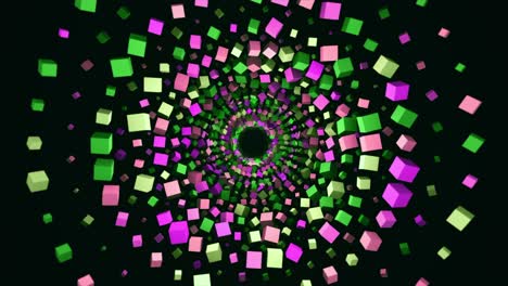 túnel de cubos abstractos y coloridos