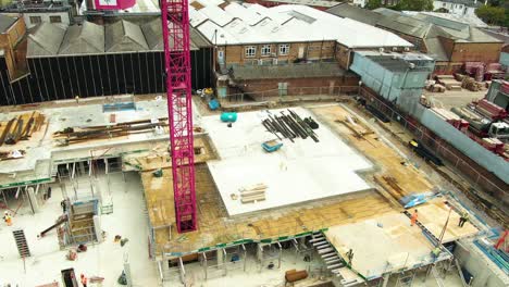 aerial shot of building under construction