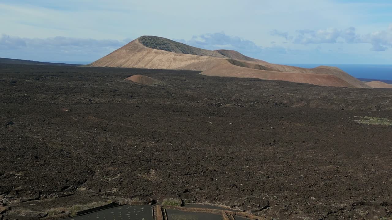 화산 화산 풍경 단단한 용암 필드