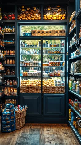 grocery store aisle filled with various food products and beverages