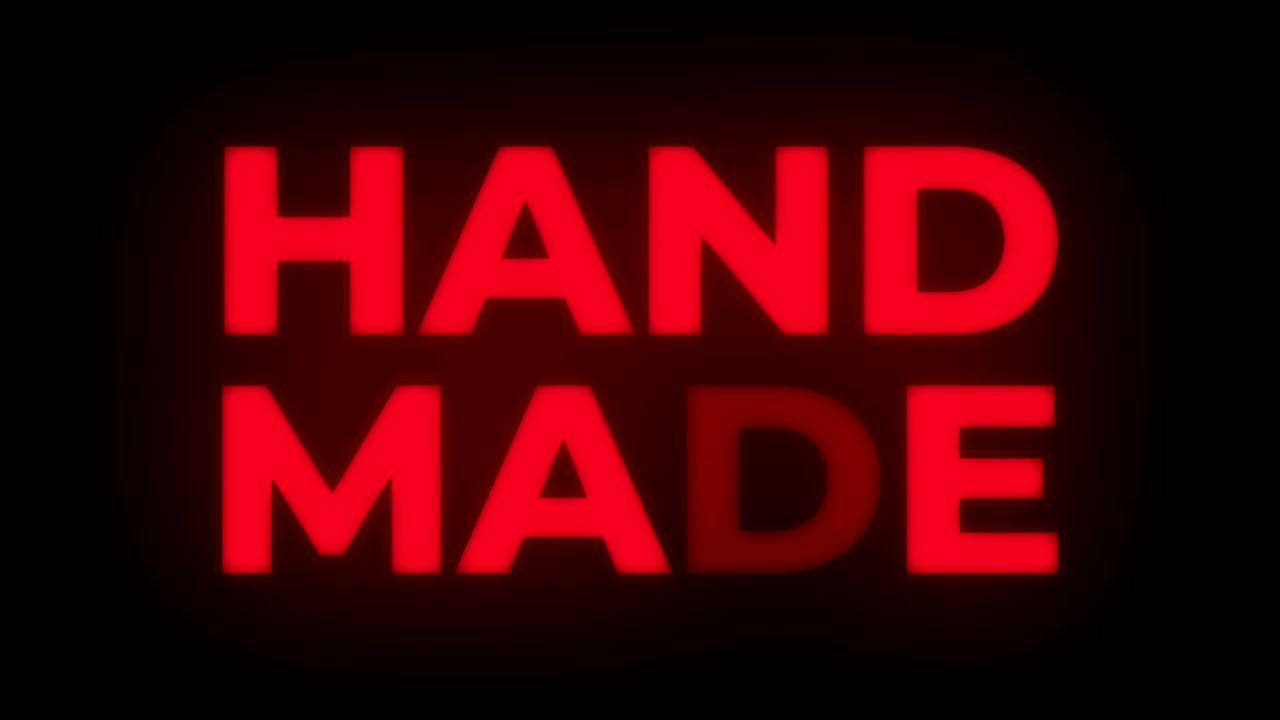 손으로 만든 텍스트 박이는 디스플레이 프로모션 루프