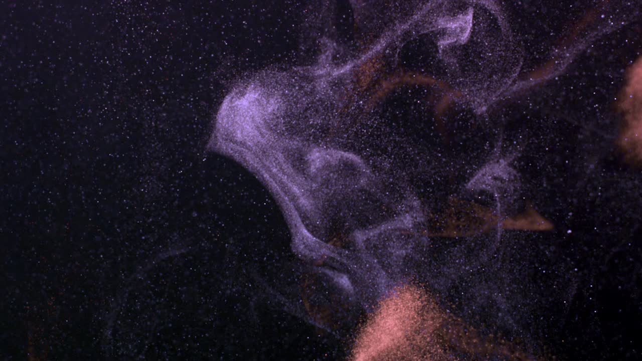 Colorful Glitter and smoke dust particles