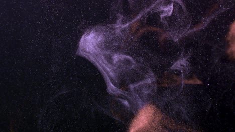 colorful glitter and smoke dust particles