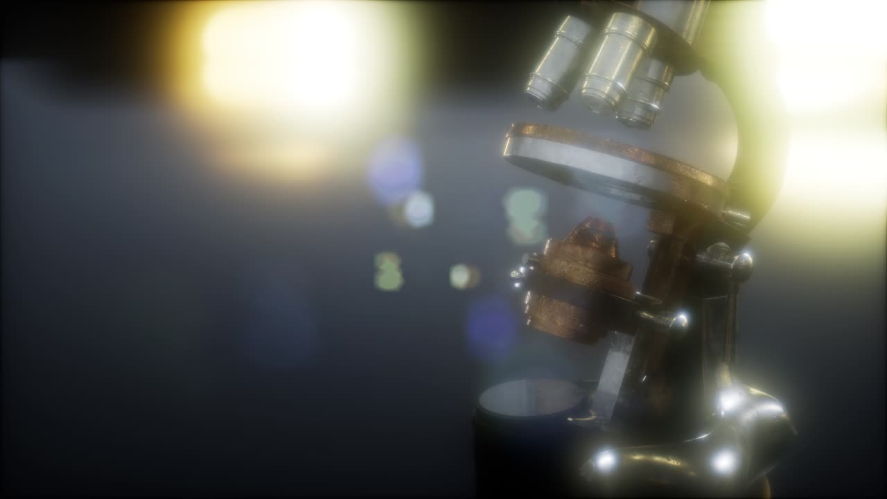 viejo microscopio de laboratorio científico retro