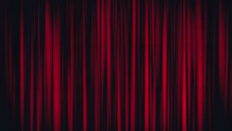 a realistic red velvet silk closed curtains of a theater stage scene
