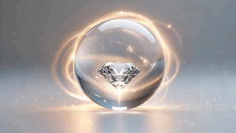 diamond in a crystal sphere