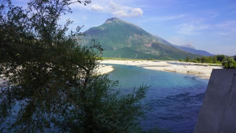 wild river of vjosa, natural paradise of biodiversity streaming from mountains of greece