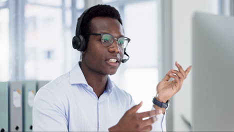 Black-man,-call-center-and-consulting-in-customer