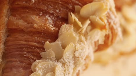 close-up of almond croissant