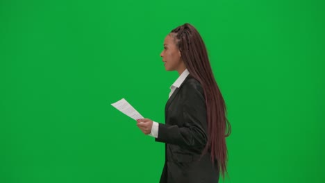 business woman presenting documents