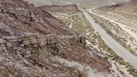 Red-rock-canyon-landscape-and-highway