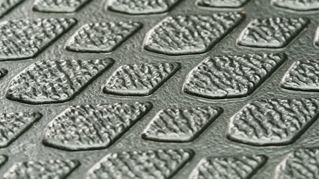 Close-up view of a textured shoe sole