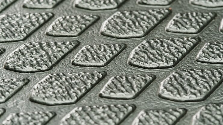 Close-up view of a textured shoe sole