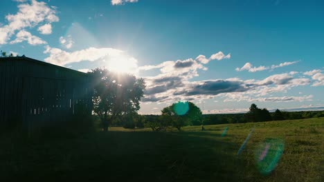 Sliding-shot-of-old-farm-land