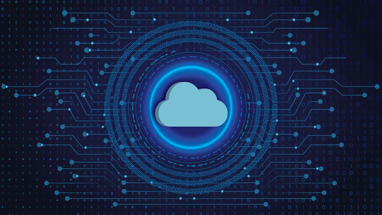 Cybersecurity, Secure Cloud, Network, IaaS, PaaS, SaaS Encrypted Cloud Concept Shown on a Digital Blue Background