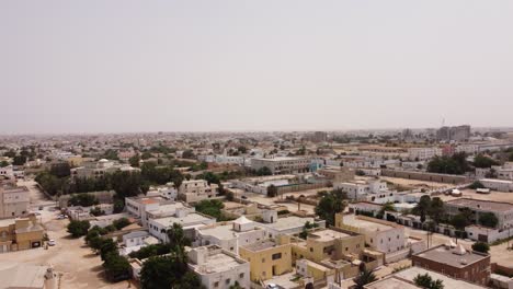 drone shot of city centre nouakchott, mauritania