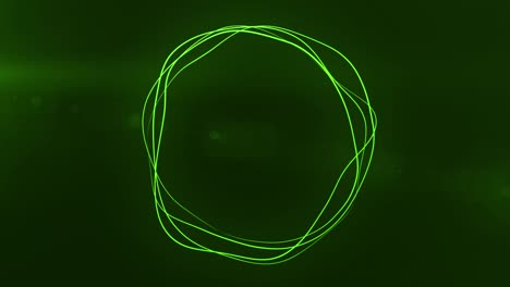 ultra hd 4k abstracto 3d render círculo de neón. círculos de neón verde abstracto futurista fondo de movimiento de alta tecnología. video animación 3d. 3840x2160