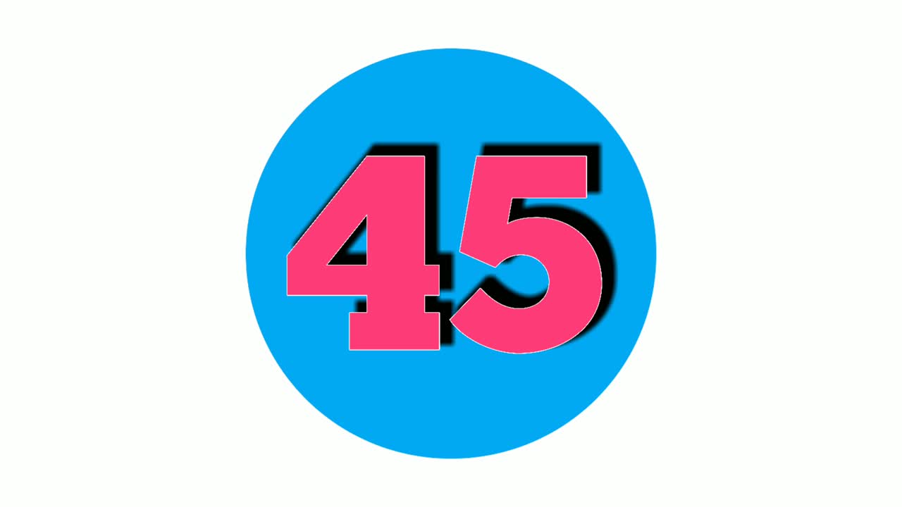 45 45 기호 기호 애니메이션 모션 그래픽  ⁇  배경에 빨간색, 4k 만화 비디오 비디오 요소에 대한 번호
