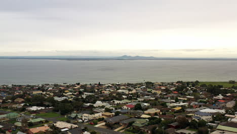 AERIAL-Over-Coastal-Village-Of-Clifton-Springs,-Victoria-Australia