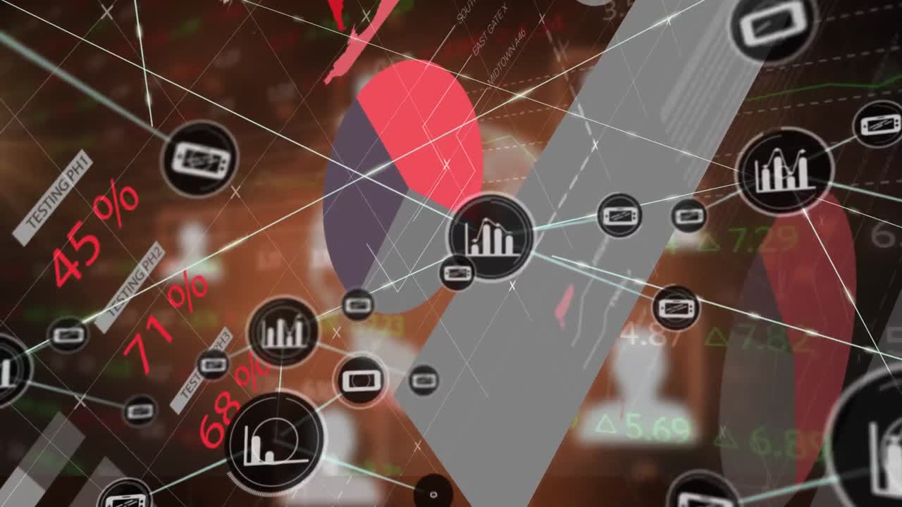 animación de la red de conexiones a través del procesamiento de datos