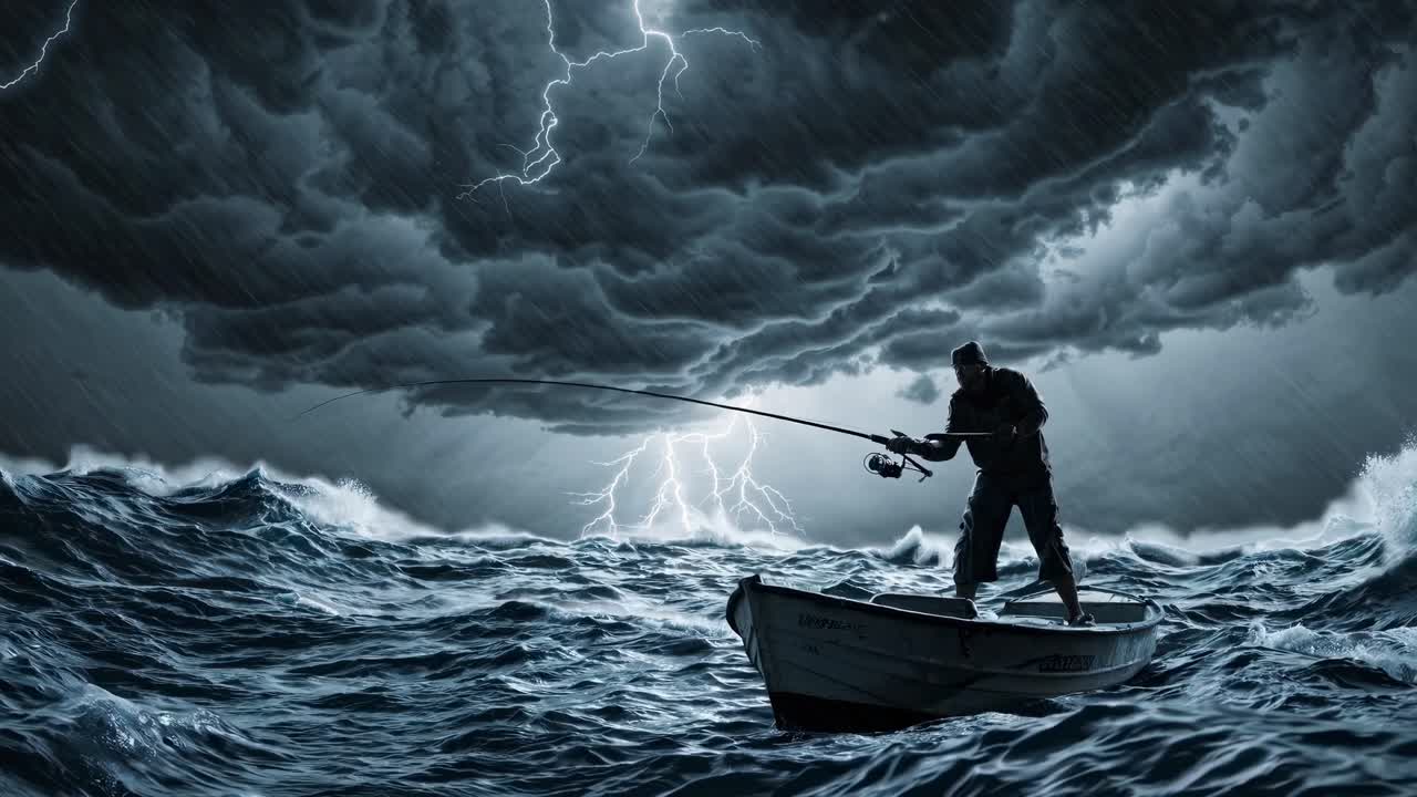 Fiske i storm
