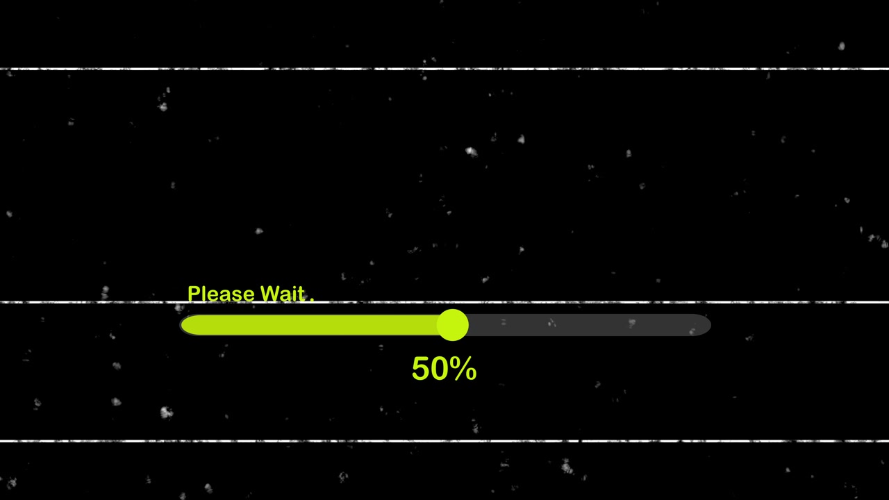 Animated Digital Progress Bar with Percentage and 'Please Wait' Text