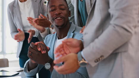 Business people, winner and success applause