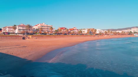 spain medetirranean sea panoramic view on sitges town 4k time lapse