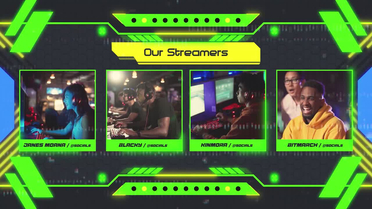 Dynamic Esports Gaming Promo with Player and Team Displays