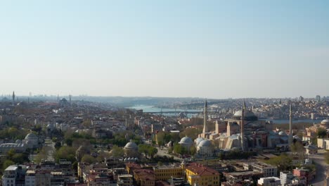 istanbul city sea and hagia sophia quarantine aerial view 5