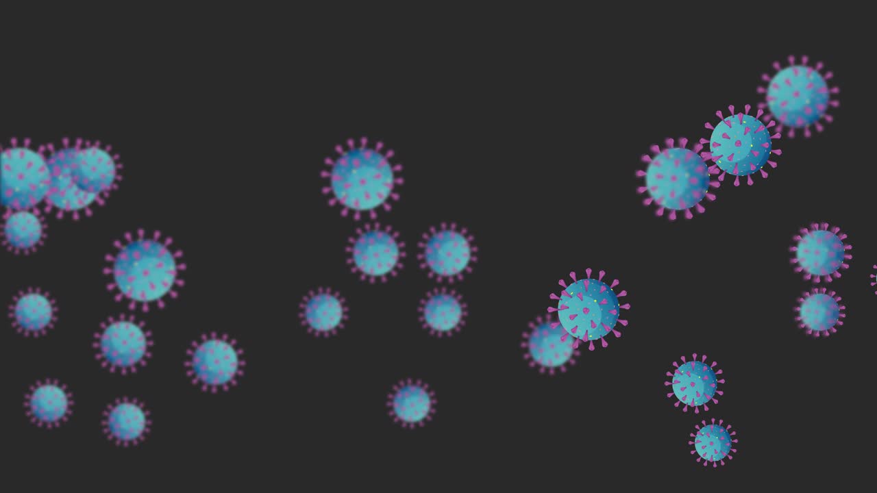 Animated depiction of virus particles in motion