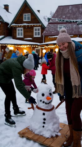 winter festivities in a snowy village