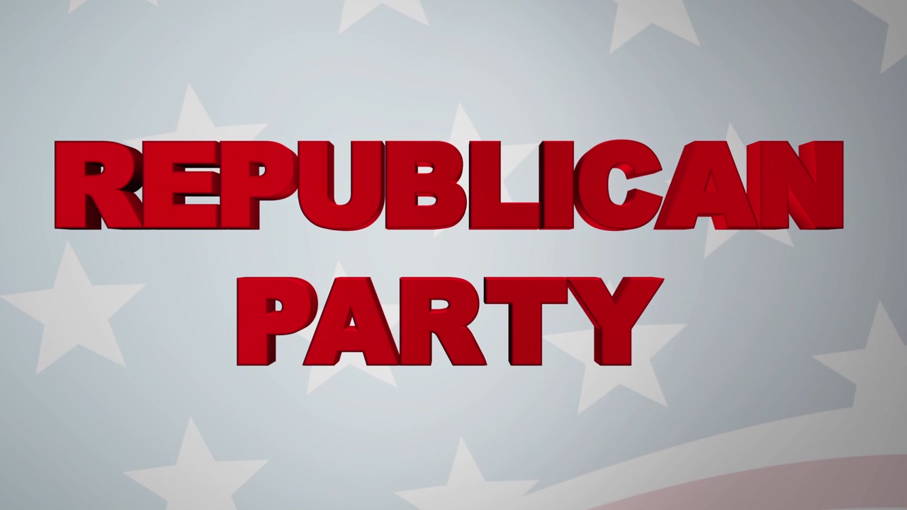 A 3D graphic of "REPUBLICAN PARTY
