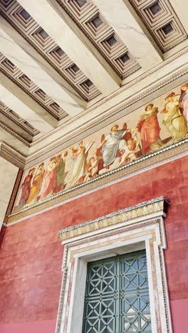 ornate ceilings and classical murals of athens university grand hall
