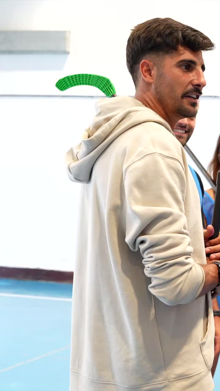 Floorball Team Training Indoors