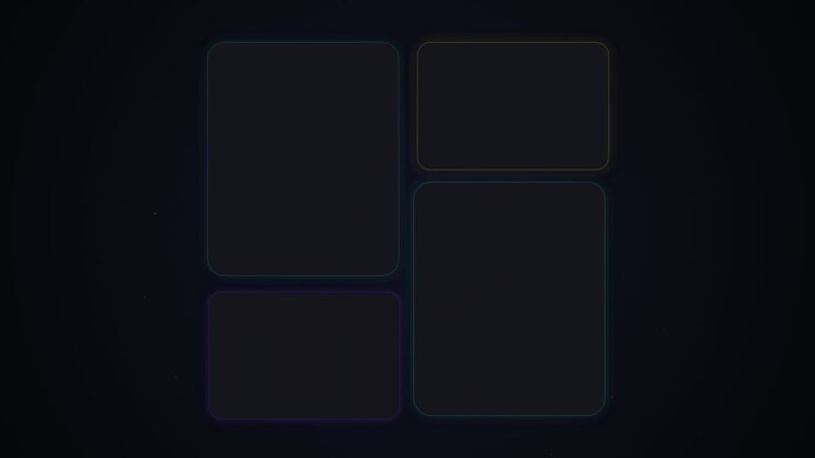 Abstract Motion Graphic with Glowing Rectangular Frames on Dark Background
