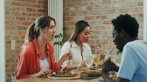 friends enjoying a meal together