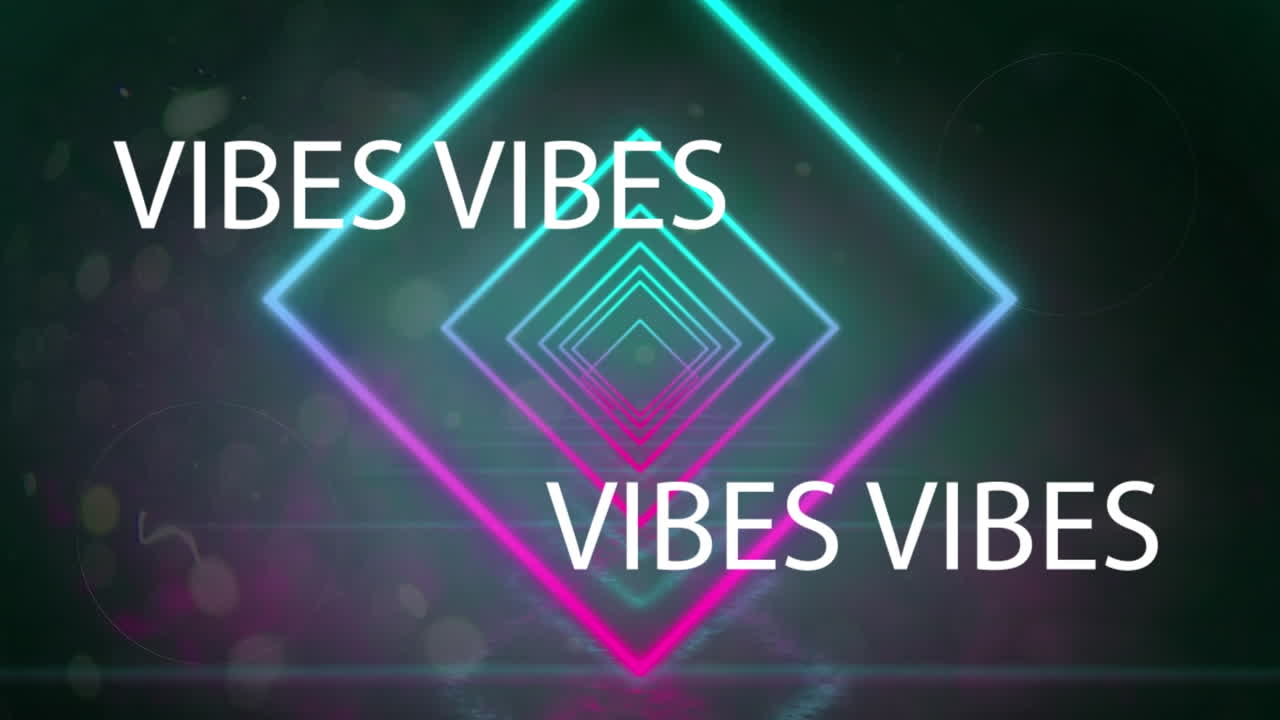Animation of shapes moving over black background