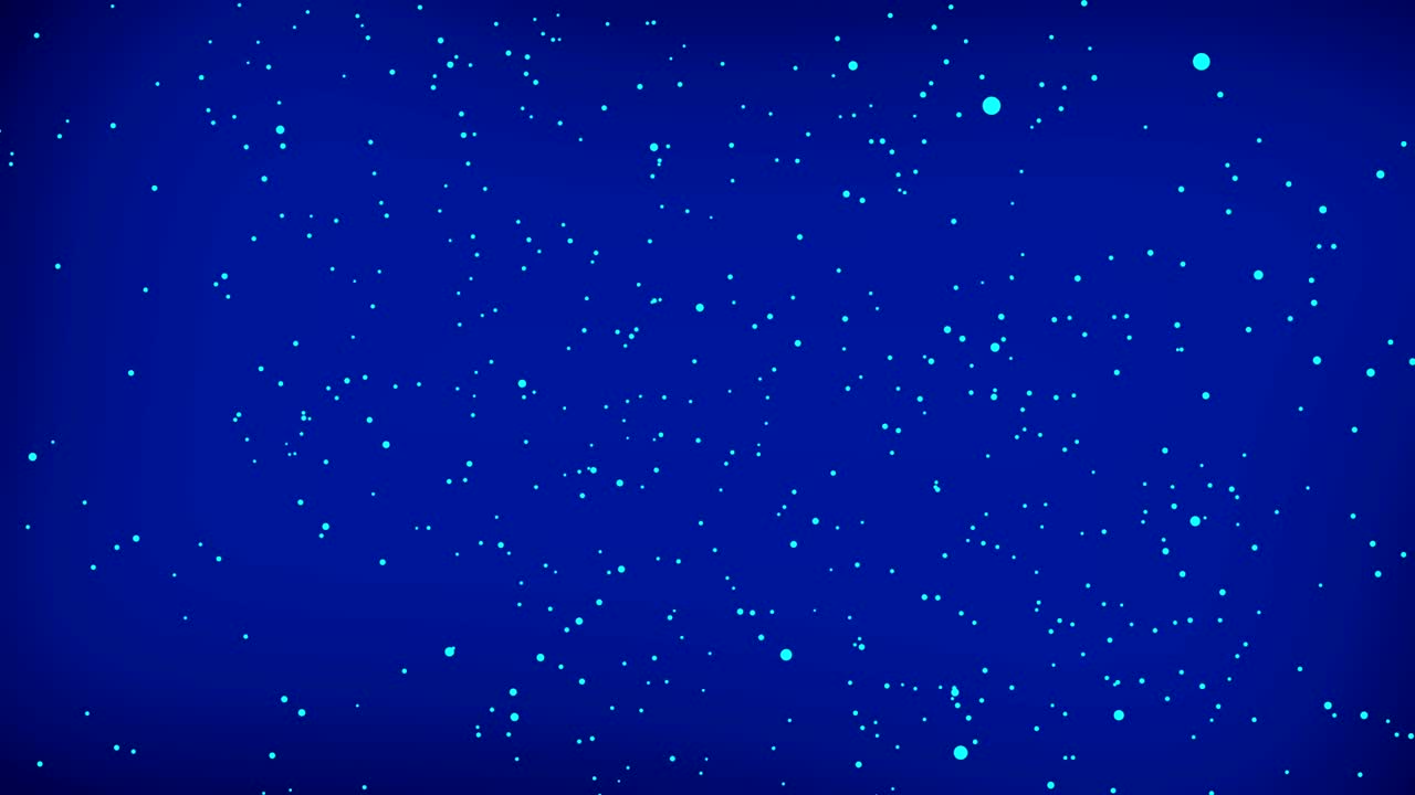 추상적인 파란 점은 파란색 배경을 가진 무작위적으로 움직이는 애니메이션입니다.