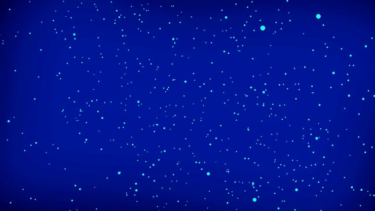 Animazione astratta di punti blu con movimento casuale su sfondo blu