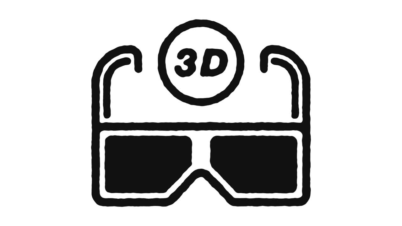 imágenes de animación de iconos de gafas y canal alfa