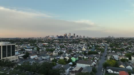 aerial view of the suburbs near the city of new orleans