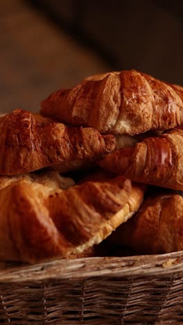 freshly baked croissants in a basket