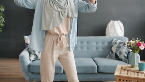 woman dancing in a living room