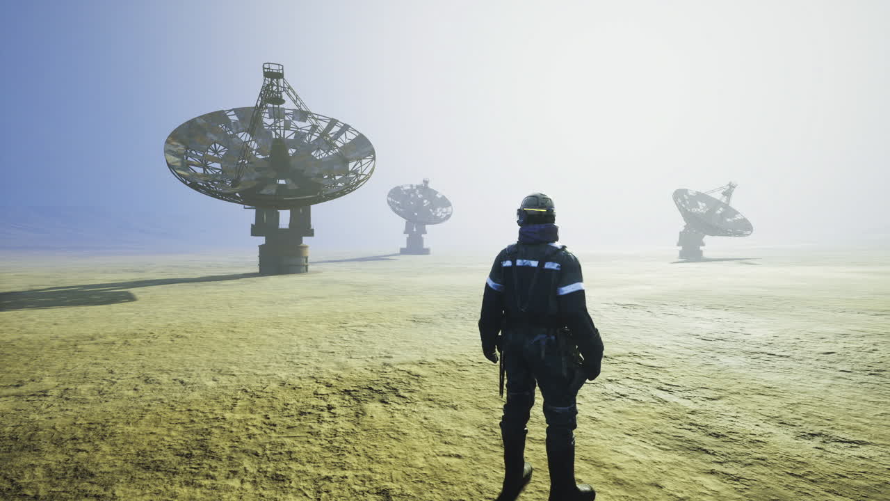 Researcher records environmental information near sensor array in open air