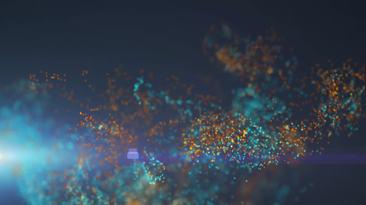 animación de puntos coloridos que se mueven sobre un fondo negro