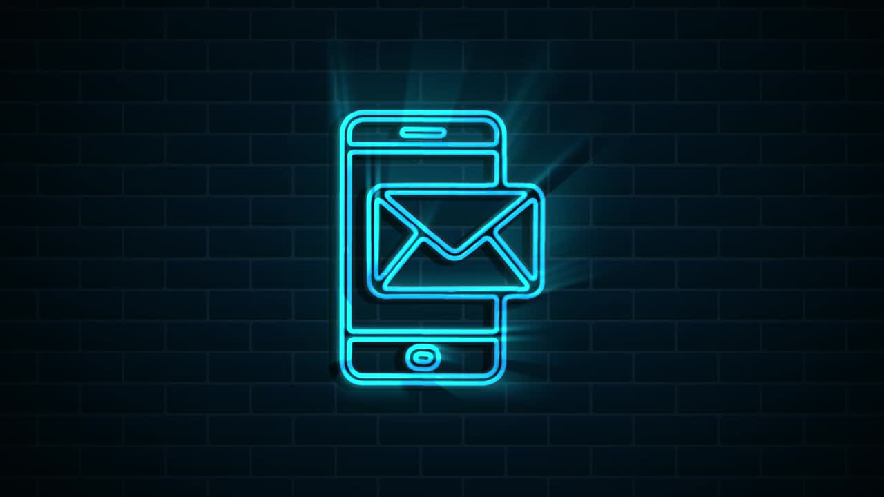 diseño de iconos de neón de redes sociales aislados en fondo oscuro. iconos web de esquema. gráficos en movimiento.